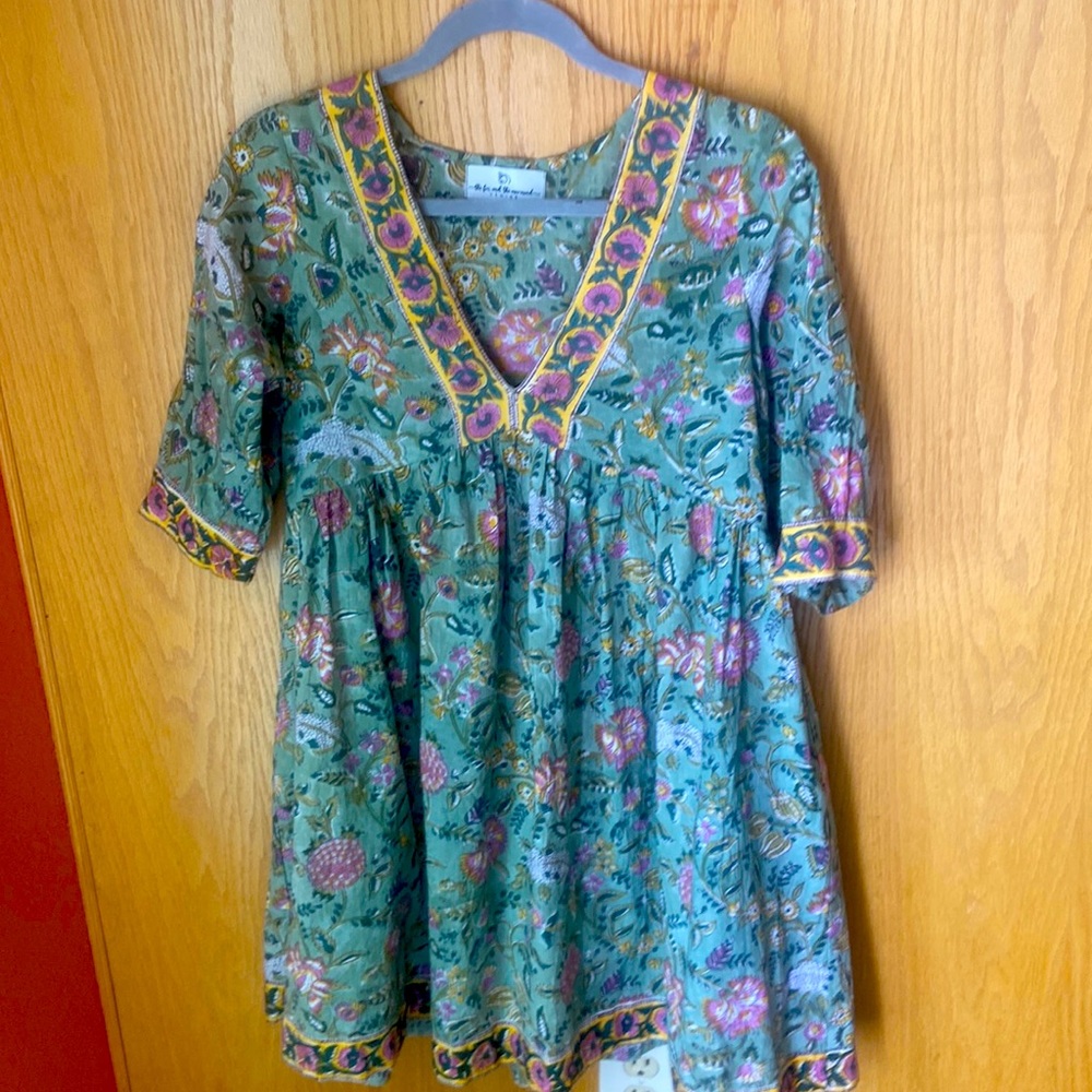Brand new dress, 100% block printed cotton, perfect vacation dress